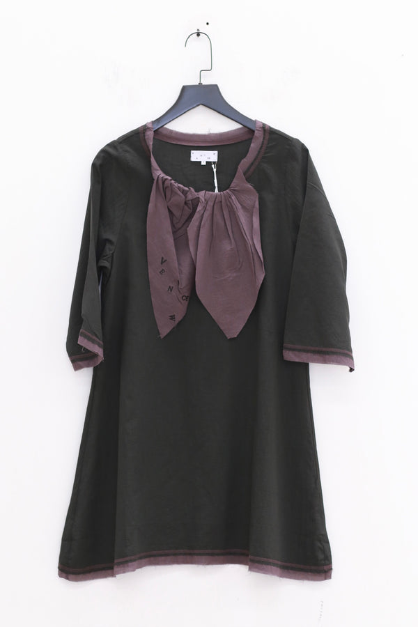 VeniceW 25 Spring/Summer Cotton Evening Dress VCW-T3-HZ Black/Mauve